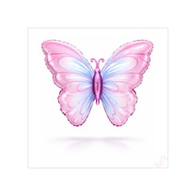 Balon-folyo-82x53 Cm-kelebek- Pembe/mavi Çok Renkli
