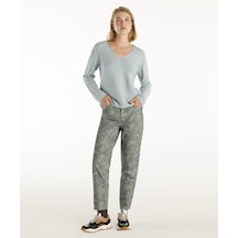 Yargıcı Normal Bel Düz Kalıp Denim Pantolon Yeşil Desenli Yeşil