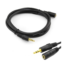 Kulaklık Ses Hoparlör Uzatma Kablosu 3.5mm Stereo - 1 Metre Renk - Siyah