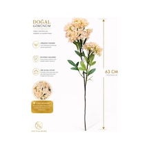 Seta Garden Dekoratif Yapay Mine Çiçeği Dalı - Tek Kök Üzerinde Çift Çiçek Başlıklı - 63 Cm - Açık Pembe Çok  Renkli