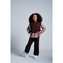 Ekose Gömlekli Kahve Triko Takım Kahverengi Ekose Gömlekli Kahve Triko Takım Kahverengi