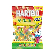 Harıbo Fızz Solucan Yumuşak Şeker 80 G - Ekşi Meyveli Lezzet 6'li Avantaj Paketi - 6 Adet Tarı