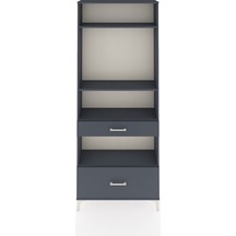 Arges Dolap 4 Raflı 2 Çekmeceli 88x30x221 Antrasit-antrasit Antrasit