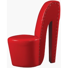 Puf Çizme Topuk Ayakkabı Model Kırmızı Rugan Kırmızı Suni Deri Kayın El Yapım