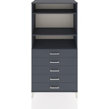 Hyperion Dolap 3 Raflı 5 Çekmeceli 88x44x182 Antrasit-antrasit Antrasit