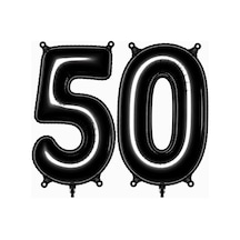 50 Rakam Folyo Balon Siyah Rengi 76 Cm