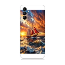 Samsung Galaxy A55 Uyumlu Renkli Yelken Desenli Silikon Kılıf