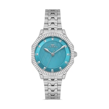 Ferro Fl21632awt-a15 Quartz Çelik Gri Turkuaz Kadran 32 Mm Kadın Kol Saati Gri