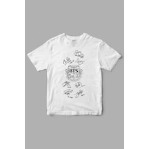 Bts "çelik Yelek" Baskılı Tişört Beyaz