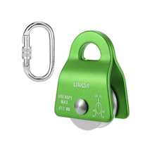 Tenfowee Lixada Dağcılık Tekerleği Ve 25kn Kilitleme Karabiner Seti - 20kn Dayanım, Alüminyum Alaşımlı, Kurtarma Ve Tırmanma İçin Yeşil-gümüş