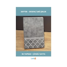 Desenli Gri Renk Kaliteli Deri Defter Şık Ve Modern Çok Renkli