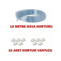 AKVARYUM HAVA HORTUMU 10 METRE + 10 ADET VANTUZ