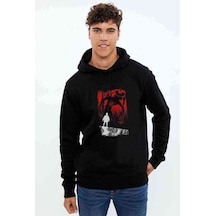Stranger Things Eleven Demogorgon Baskılı Siyah Erkek Sweatshirt (531007455)