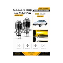 Toyota Corolla E110 1998-2002 H4 Led Far Ampulü Sarı-beyaz Işık Canbus Mini Lensli 2'li Set