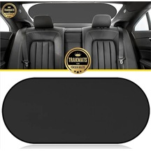 Trakmats Opel Corsa D 2006-2014 İle Uyumlu Oto Arka Cam Güneşlik, Oval Tül Vantuzlu, 100x50 Cm, Siyah