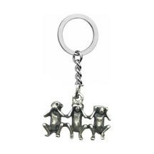 Silent Wisdom Üç Maymun Figürlü Unisex Metal Anahtarlık