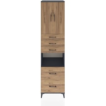 Hyperion Dolap 3 Raflı 5 Çekmeceli 2 Kapaklı 60x44x243 Antrasit-çam Antrasit