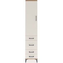 Arges Dolap 3 Raflı 4 Çekmeceli Tek Kapaklı 44x30x221 Çam-aytaşı Çam