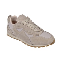 Sms Hakiki Deri Düz Kadın Spor Ayakkabı Sneaker Sms-84144 Bej Süet