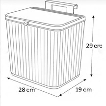 Mutfak Tezgah Üstü Ve Dolap Askılı Çöp Kovası, 15 Litre Kapasiteli, Dayanıklı Plastik, Kolay Temizlenebilir,