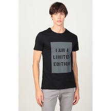 Tudors Slim Fit Dar Kesim Bisiklet Yaka Baskılı Erkek T-Shirt-24465 Çok Renkli