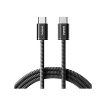 Dynamic 4 Series 100w Pd Hızlı Şarj Kablosu, Type-c To Type-c Örgülü Kablo 1 Metre, İphone 17/16/15 Pro Max, Macbook, İpad, Android, Galaxy Uyumlu 480mbps Veri Aktarımı - Siyah Diger
