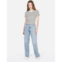 Colin's Colins 970 Berry Normal Kesim Yüksek Bel Geniş Paça Mavi Kadın Jean Pantolon Denim