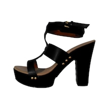 Givenchy 515822 Siyah Deri Topuklu Sandalet Kadın Ayakkabı Siyah
