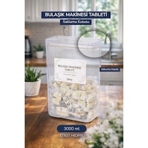 Bulaşık Makinası Tablet Deterjanlık Vakum Kapak 2900ml Şeffaf