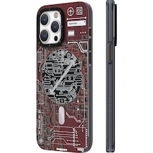 İphone 15 Pro Uyumlu Kılıf Magsafe Şarj Özellikli Youngkit Technology Serisi Kapak Beyaz