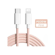 Hongmei İphone 14 13 12 11 Pro Max Xs 8 Ve İpad Uyumlu İçin 20w Usb C Hızlı Şarj Kablosu Pembe 2m