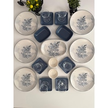 Takım Kahvaltı 23 Parça 6 Kişilik Blue Magıc Mat Mavi
