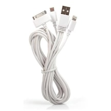 3in1 Çoklu Şarj Kablosu Micro Usb 8pin Lightning Uyumlu