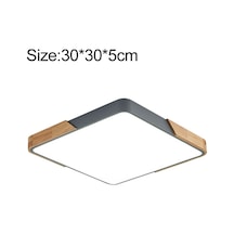 Ahşap Kare Tavan Lambası, 3 Renkli Işık For 30cm Diğer Diğer