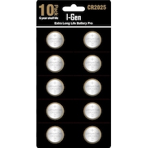 Cr2025 Pil 10'lu Paket Lityum Düğme Pil 3v 2025