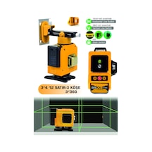 Böhrer Bh089gb Bh089g 12 Satır Lazer Seviyesi 12v Pil 3 Taraf 360 Derece Dikey Yatay Yeşil Işık Seviye Ölçme