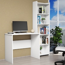 Ferniso Mobilya Çalışma Masası+5 Bölmeli Kitaplık Beyaz
