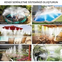 10 Metre Kendin Yap Açık Alan Serinletme Sistemi - Nozzle Başlıklı Bahçe Ve Teras Nemlendirme Seti Renkli
