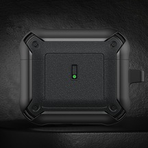 Airpods Uyumlu 3 İçin Sürgülü Tokalı Kablosuz Kulaklık Kancalı Koruyucu Kılıf Siyah