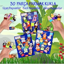 3 Set - 30 Parça Tox Evcil. Vahşi ve Uçan Hayvanlar Parmak Kukla