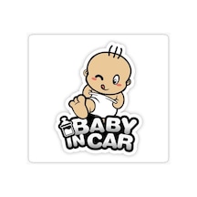 Arabada Bebek Var Sticker oto Yapıştırma Etiket 18cm MD16