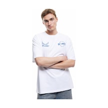 Koton Kısa Kollu Bisiklet Yaka Pamuklu Arkası Baskılı Tişört Beyaz 5sam10183hk Beyaz