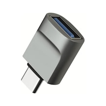 Usb 3. 2.0 To Type C Cep Telefonu Otg Çevirici Type C Yi Usb Girişine Dönüştürücü Aparat 1, Gri