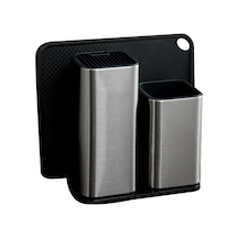 Suntek Paslanmaz Çelik Mutfak Bıçağı Depolama Rafı Takım Stil 3 Siyah