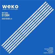 Wkset-6384 35407x6 35408x6 500tt26 V5 R 500tt56 V0 L Type Birleştirilmiş Led Kodu 6 Adet Led Bar Tvnizi Açıp İçindeki Led Barla Birebir Aynısı Olduğunu Görmeden Almayınız. Sonrasında İade Almamaktayız.