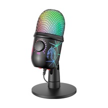 Yunboo V5 Rgb Işıklı Usb Kondansatör Mikrofonu - Gürültü Engelleme, Canlı Yayın/kayıt, Hızlı Sessiz Mod, Ses Kontrolü Ve Canlı Kulak İadesi Desteği