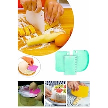 Pasta Hamur Şekillendirici Kesici Kazıyıcı Dekoratör Spatula Set 3 Parça Silikon Beyaz Diğer