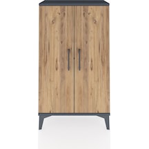 Arges Komodin 2 Raflı 2 Kapaklı 60x30x106 Antrasit-çam Antrasit