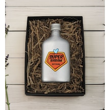 Bk Gift Kişiye Özel İsimli Baba Temalı Gümüş Tasarım Cam Şişe Kolonya 200 ML 2