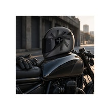 Sway V6 Full Face Retro Kask Siyah Vizör Helıx Black Lıne